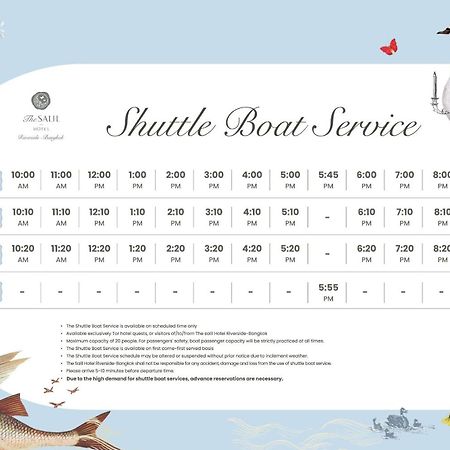 The Salil Hotel Riverside バンコク都 エクステリア 写真 Shuttle boat service timetable